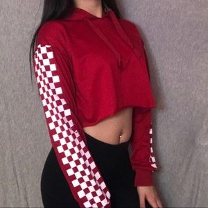 Red checkered crop top